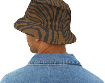 Vissershoedje met zebraprint: safaristijl, zomeraccessoire