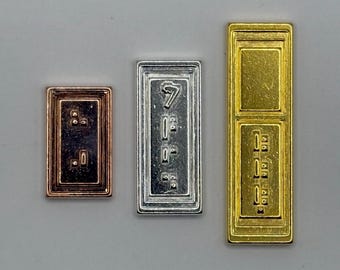 Sabacc Credit Set | 3-Piece Star Wars Metal Currency | Bronze, Silver and Gold Galactic Credit Bars for Collectors and Cosplay