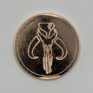 Bronze Mythosaur Credit | Solid Metal Mandalorian Coin | Star Wars Collectible