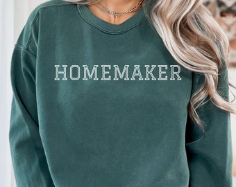 Hausfrau Sweatshirt, keine Kapuze, Hausfrau Sweatshirt Geschenk, traditionelle Frau, zu Hause bleiben Mama, vorsichtige Frau