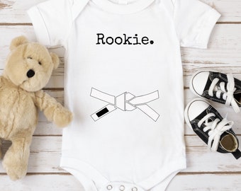 Rookie Jiu Jitsu Bodysuit , Jiu Jitsu Baby Bodysuit, Jiu Jitsu Baby Clothing, Jiu Jitsu Baby Apparel, Baby Jiu Jitsu, Baby Karate, Baby Gi