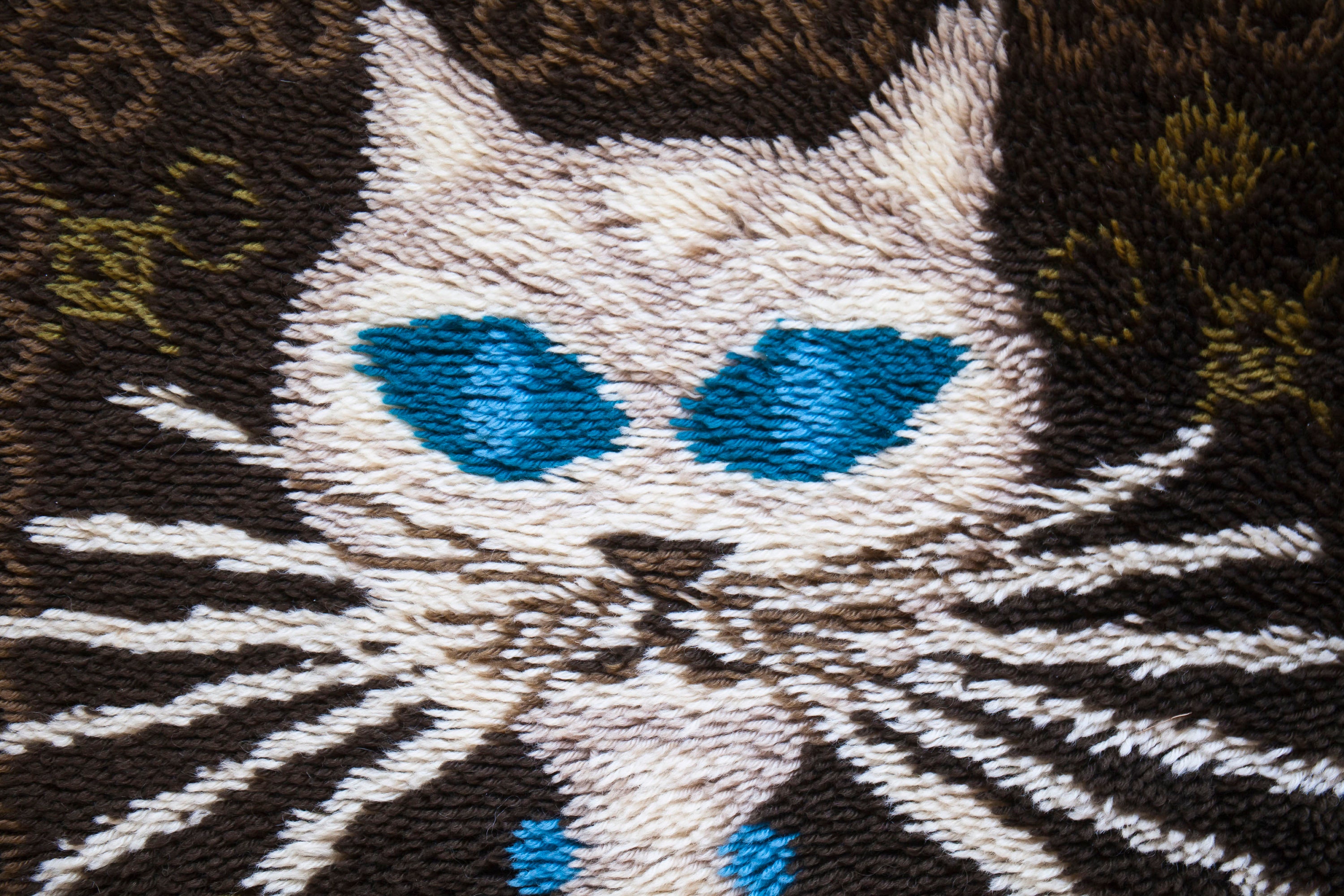 Rya Felix Wallhung Wool Rya Rug With Cat From Danish Ege Rya / Ege