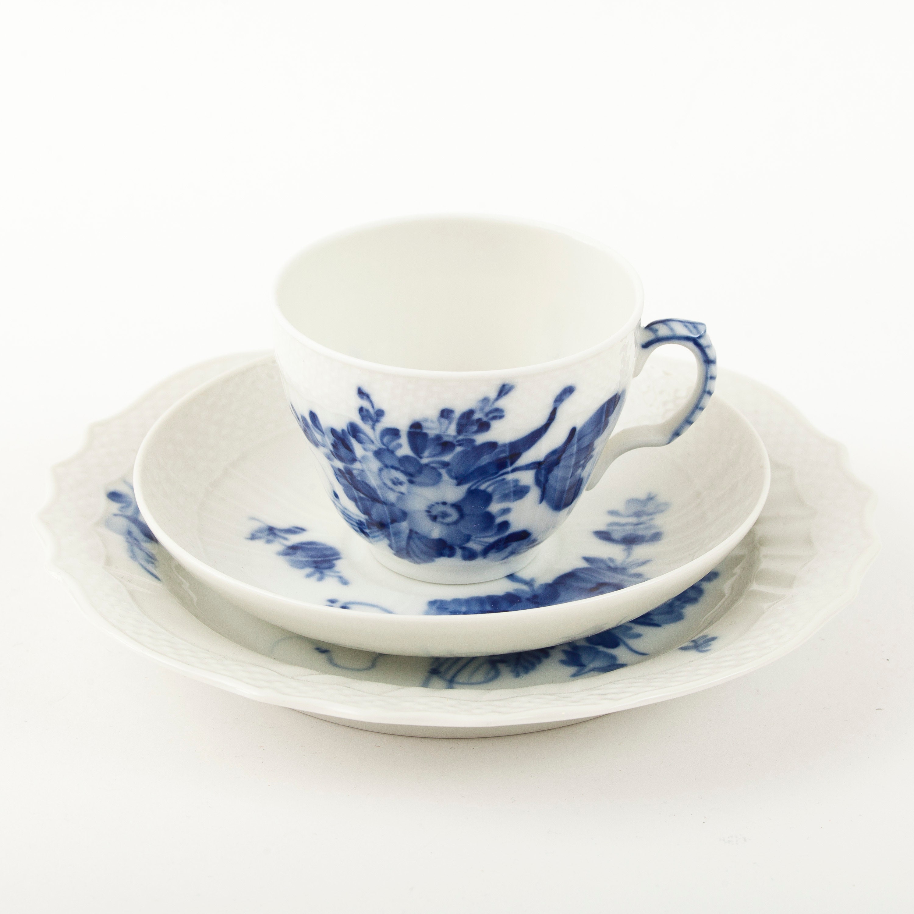 ロイヤル コペンハーゲン ブロ ブロムスト ブルー フラワー カーブド