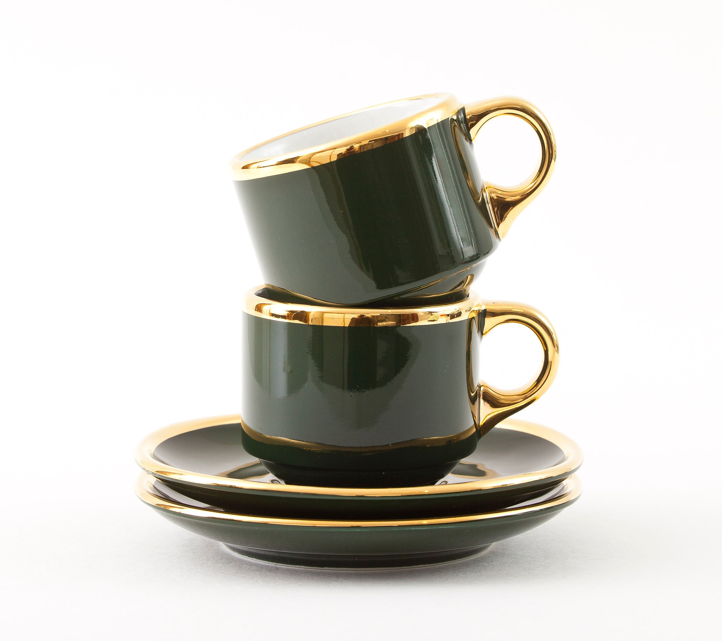 Williams Sonoma Brasserie White and Gold Tea/espresso/demitasse