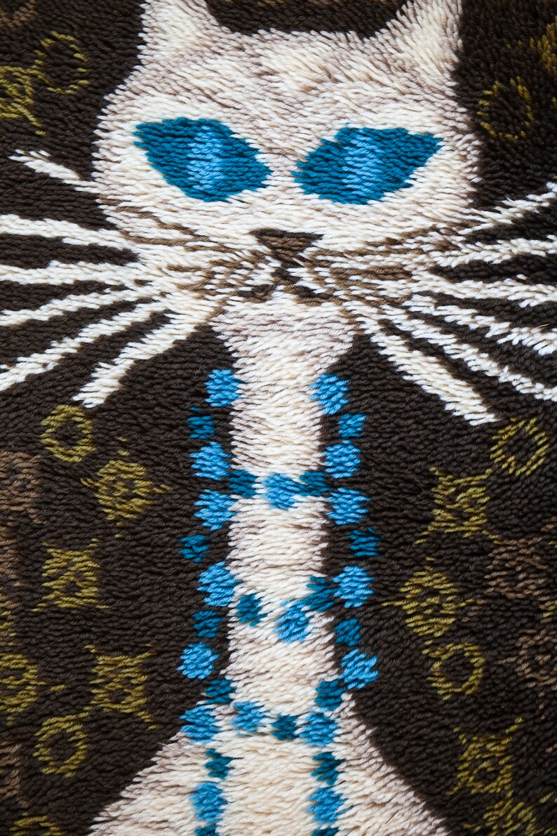 Rya Felix Wallhung Wool Rya Rug With Cat From Danish Ege Rya / Ege