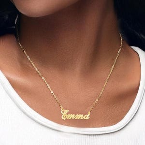 Personalisierte Namen Halskette, 18k Vergoldet Namen Halskette, Zierliche Namen Halskette, Benutzerdefinierte Schmuck Geschenk für Mama, Namen Halskette