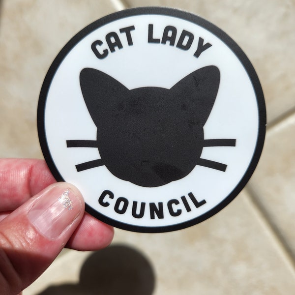 CAT LADY COUNCIL Vinyl Waterproof Sticker