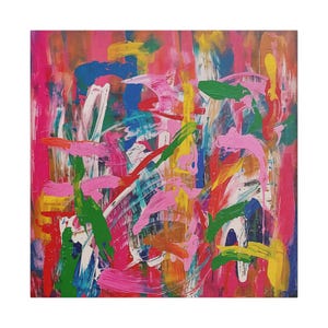 Bold Abstract Art Painting Large Canvas Wall Decor Modern Contemporary Colorful Paintings Print Original Art Large Circle Abstract Painting