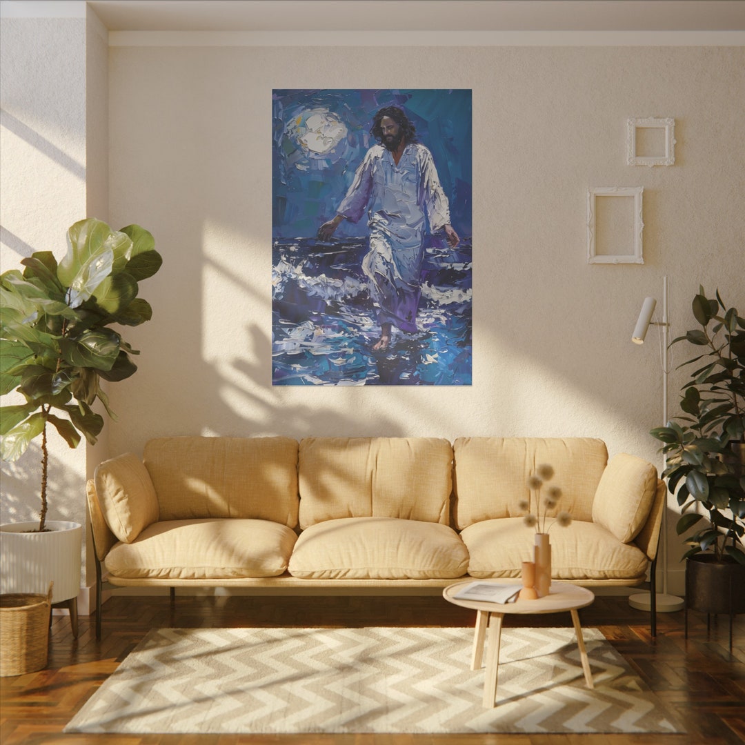 Jesus Painting Wall Art, Inspirational Handpainted Religious Decor