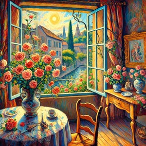 Henri Matisse ,Safrano Roses, at the Window, 1925,Henri Matisse decor, modern art, Henri Matisse art, Wall Art, Home Decor, Room Decor, Gift