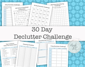 May include: A printable 30-day declutter challenge with checklists for daily, weekly, and monthly decluttering. The checklists include tips on how to keep your home clean and a 7-day declutter challenge.