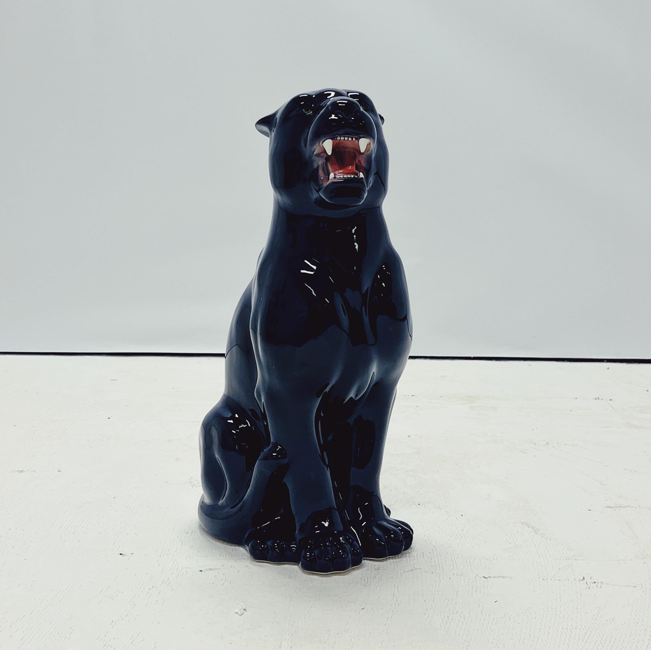 Vintage black panther ブラックパンサー　セラミック　置物 Black Panther Ceramic - Etsy Israel