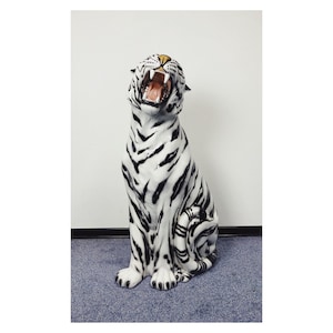 White Tiger Sculpture Ceramic