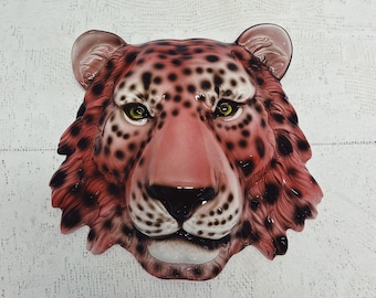 Wandmaske Keramik Leopardenrosa