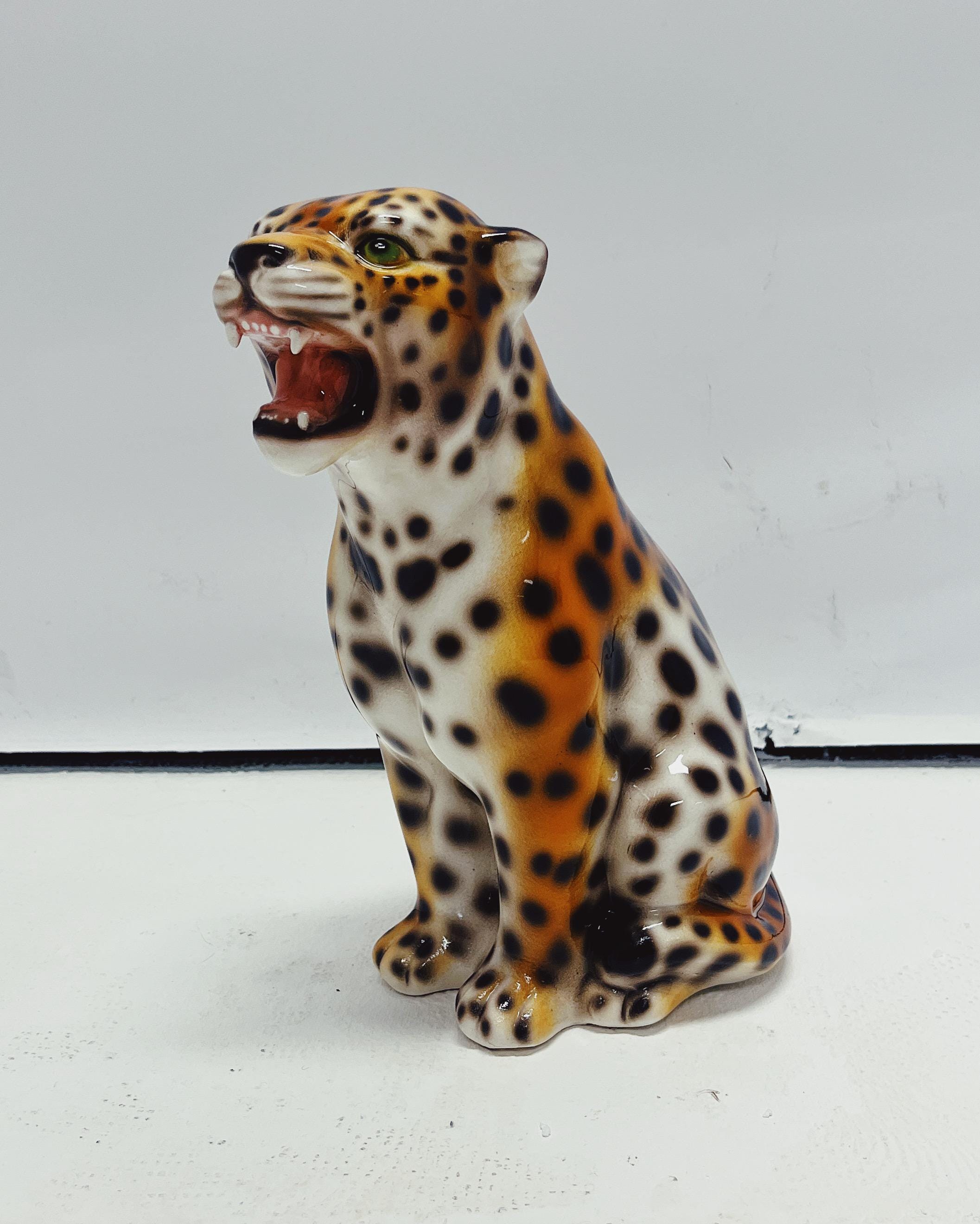 Etsy 日本 Ronzan イタリア製 黒ヒョウ ceramics 置物 オブジェ