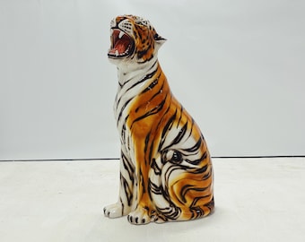 Water Tiger - Hand-painted Sculpture | Metallic Look | Home