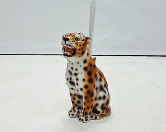 Leopard Toilettenbürste Keramik