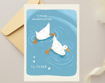 Canards pour toujours, amitié et amour, Saint-Valentin, carte d'anniversaire, carte romantique, couple drôle pour toujours, carte drôle de Saint-Valentin, amis