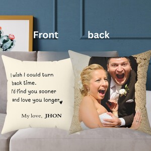 Valentines Day Gift for Him Her, Custom Photo Pillow for Wife Husband, Girlfriend Fiancé, Personalized couple gift,Wedding Anniversary, love