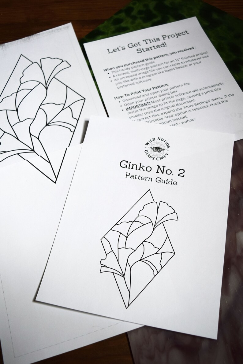 Ginko No.2 Stained Glass Pattern - COMMERCIAL LICENSE - Geometric ...