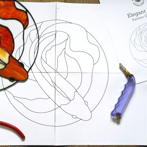Elegant Koi Stained Glass Pattern PDF Digital Download W/ - Etsy