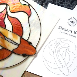 Elegant Koi Stained Glass Pattern PDF Digital Download W/ - Etsy