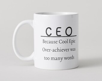 Taza de café divertida para CEO – Regalo para jefe, humor emprendedor