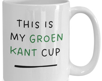 Taza de café Groen Kant Cup: Regalo de meme de rugby