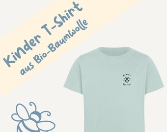Children's T-shirt "Bumblebee Pusher" for boys made of organic cotton for nature lovers and garden explorers