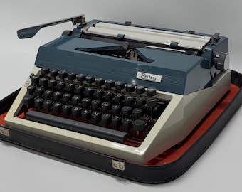 Erika Model 30 Typewriter with Case, Working Portable Manual Typewriter, Fully Tested, New Ribbon