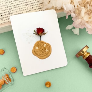 Mini Dried Flower Card | 3pcs Dried Flower Card | Birthday Card | Gift Card | Mother's Day | Wax Seal | Valentine's Day | Graduation