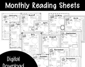 Monthly Reading Journal Pages