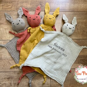 Personalised printed Baby Comforter | Baby Gift | Gender Neutral | Baby Muslin Comforter | Baby Shower Gift, Personalised Baby Gift