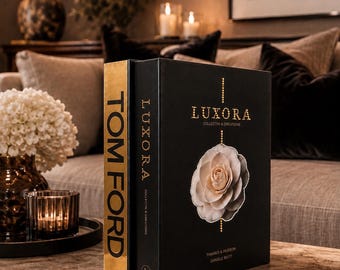 Tom Ford boekenbox met strasssteentjes, decoratieve opbergdoos, glamoureuze salontafeldecoratie