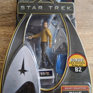 Star Trek Pike Action Figure - Galaxy Collection from Playmates Toys w/bonus USS Enterprise bridge Park B2