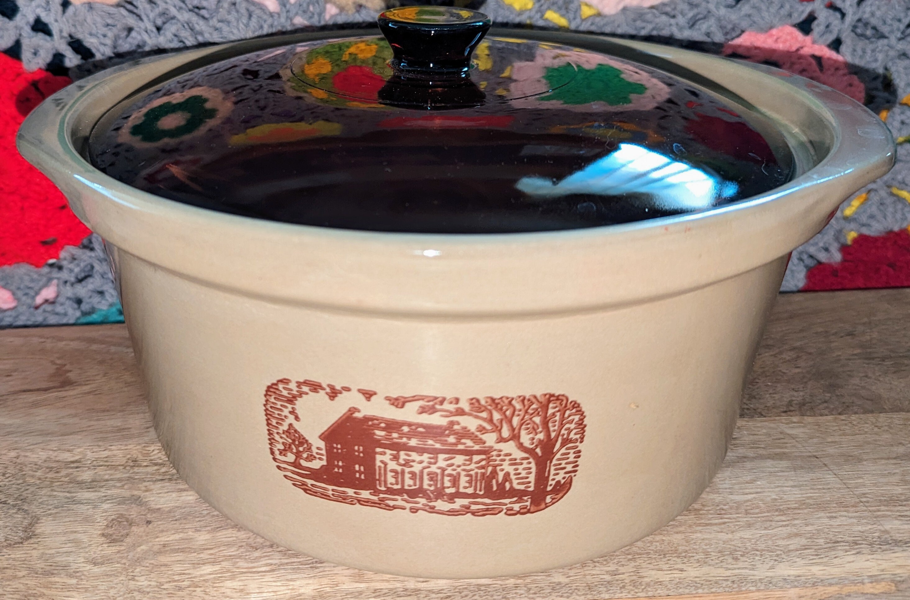 Country Cooker Vintage Western Stoneware Country Cooker Casserole Crock by Amana - Etsy
