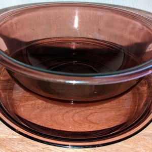 Set of Vintage PYREX CRANBERRY Mixing Bowl and Baking Dish 10 Inch