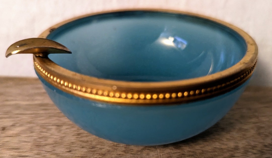 Vintage Italian Ashtray in Blue Opaline Murano 1960s EUC Etsy