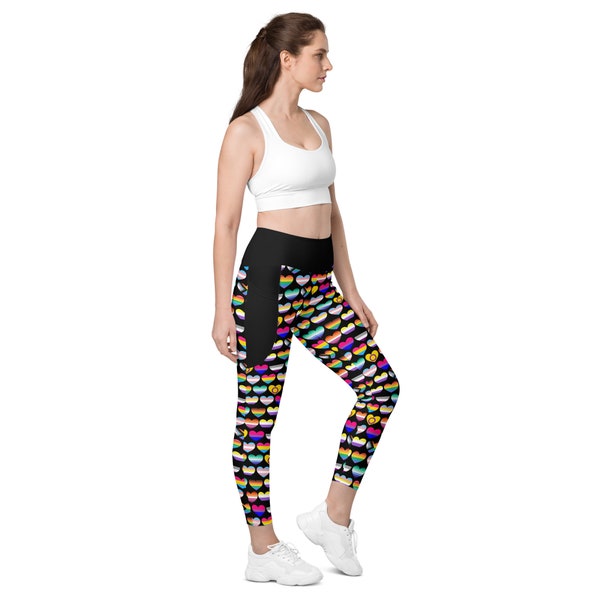 Leggings Asher & Emery Avec Motif Cœurs, Taille S - Neuf Sans étiquettes