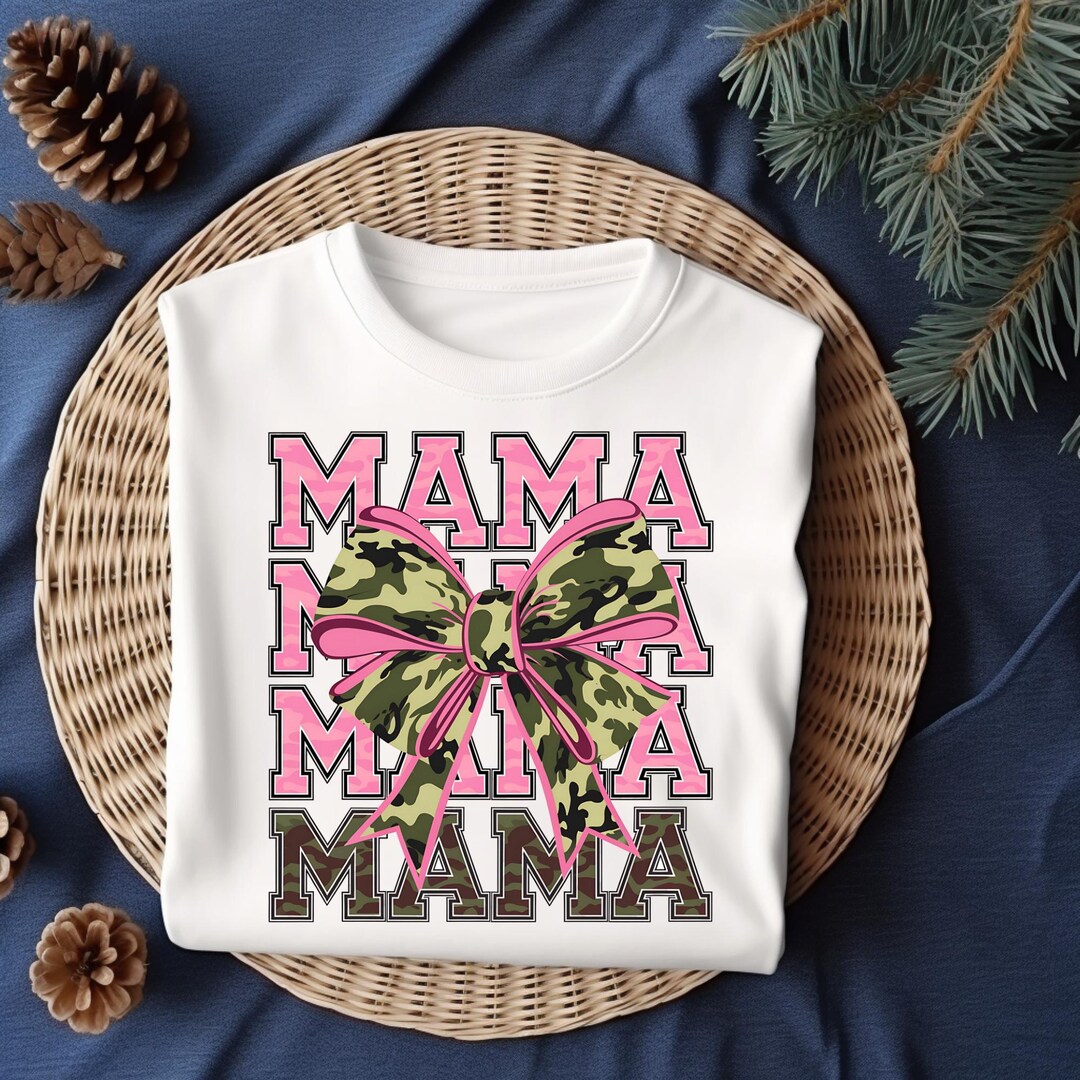 Mama Camo Coquette Bow PNG Old School Camo Png Girls Camo Bow Png Shirt ...
