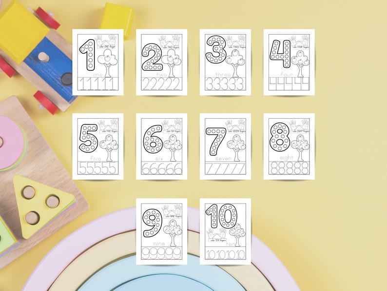 Number Tracing Math Worksheets Counting Practice Preschool Math ...