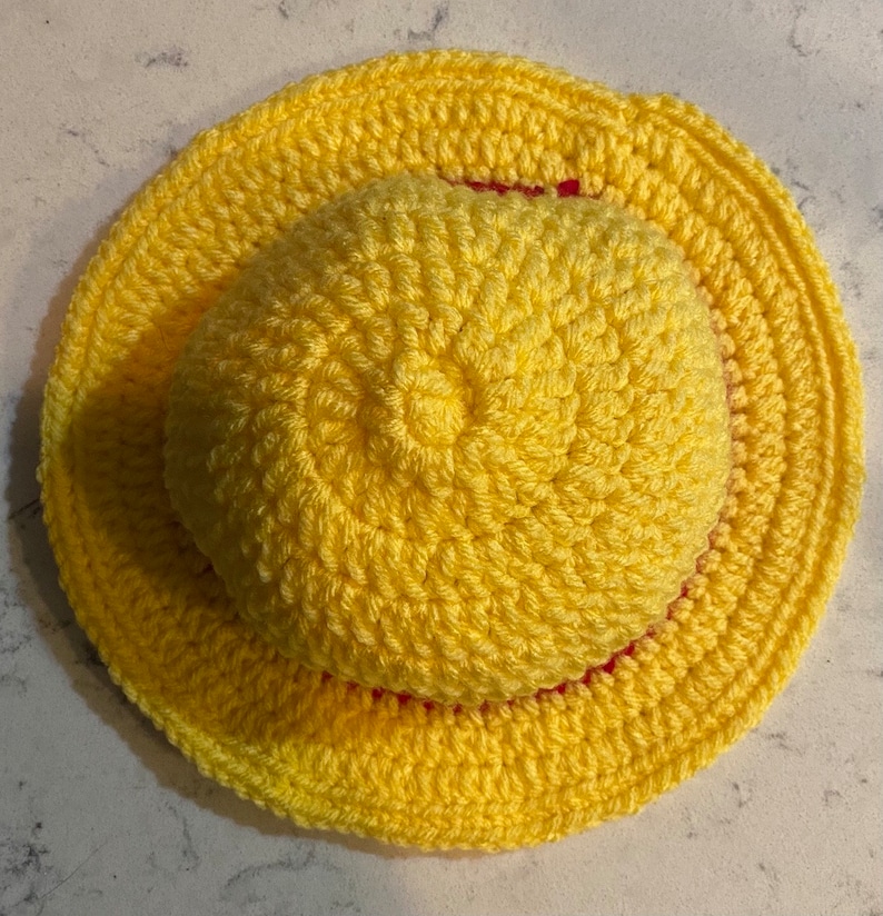 Luffys Crochet Straw Hat Etsy
