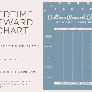 Blue Bedtime Rewards Chart