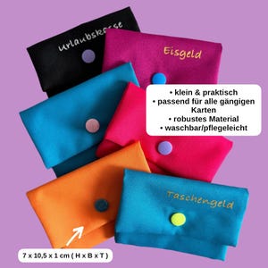 Kartenetui Handmade Minigeldbörse Rosa Geschenk bis 15 Euro Geschenkidee Kinder & Erwachsene Reiseaccessoires personalisierbar