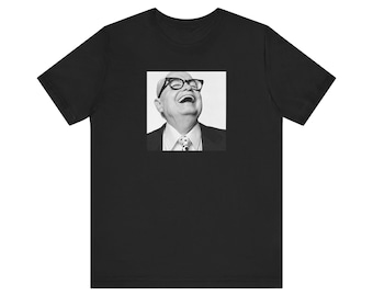 白黒の笑う男の写真Tシャツ｜半袖Tシャツ