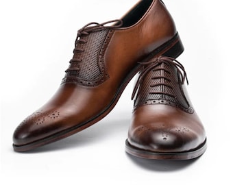 Pure Leather shoes Brown - Classic Dot Capped