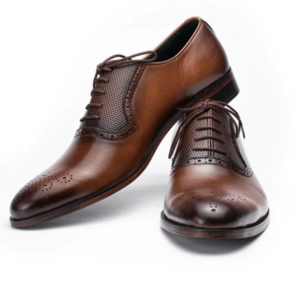 Pure Leather shoes Brown - Classic Dot Capped