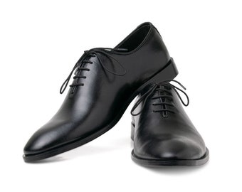 Reines Leder Schwarz - Klassische Oxford Schuhe