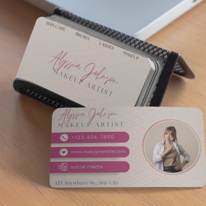 DIY Luxus Beauty Visitenkarte für Friseur, Schönheitssalon / Bar, Wimpern, Brauen, Make-up, MUA, etc DIY Canva Template