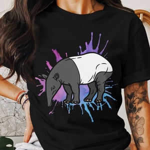 Tapir Shirt Tapir Lover Gift Zoo Mammalogist Cool Awesome Animal Adorable Watercolor Graphic Tapir T-Shirt Adults Toddlers Unique Wildlife